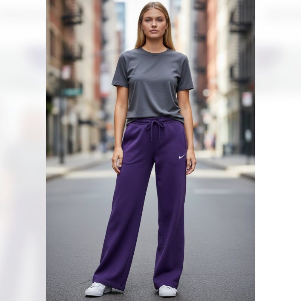 NWT Nike Women's Therma-FIT All Time Fleece Line Pant Purple Pull On pocket XL